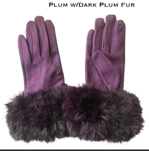 Smart Touch Faux Fur Cuff Glove