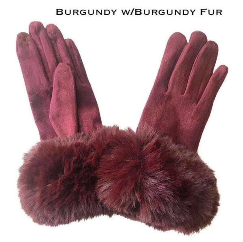 Smart Touch Faux Fur Cuff Glove